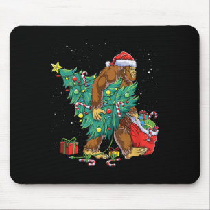 Bigfoot Santa Christmas Tree Lights Funny Xmas Sas Mouse Mat