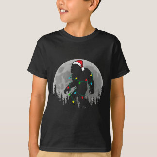Bigfoot Santa Christmas Tree Lights Funny Xmas Sas T-Shirt