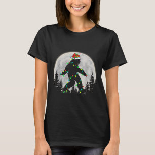Bigfoot Santa Christmas Tree Lights Funny Xmas Sas T-Shirt
