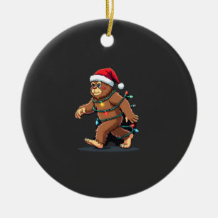 Bigfoot Santa Christmas Tree Lights Xmas Boys Men Ceramic Tree Decoration