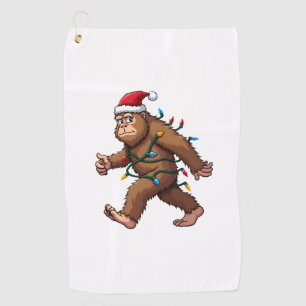 Bigfoot Santa Christmas Tree Lights Xmas Boys Men Golf Towel