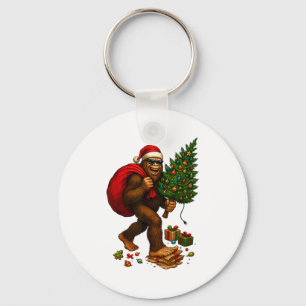 Bigfoot Santa Christmas Tree Lights Xmas Boys Men  Key Ring