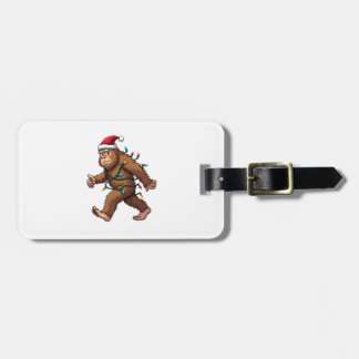 Bigfoot Santa Christmas Tree Lights Xmas Boys Men  Luggage Tag