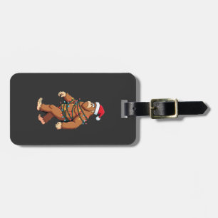 Bigfoot Santa Christmas Tree Lights Xmas Boys Men  Luggage Tag