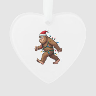 Bigfoot Santa Christmas Tree Lights Xmas Boys Men  Ornament