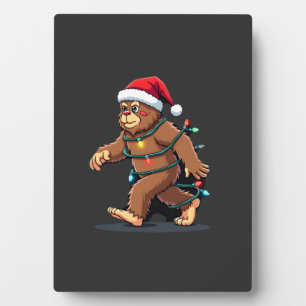 Bigfoot Santa Christmas Tree Lights Xmas Boys Men Plaque