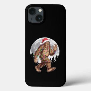 Bigfoot Santa Christmas Tree Lights Xmas Sasquatch iPhone 13 Case