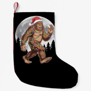 Bigfoot Santa Christmas Tree Lights Xmas Sasquatch Small Christmas Stocking