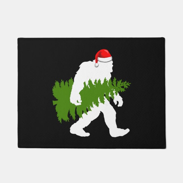 BigFoot Santa Claus Fun Christmas Gifts Doormat (Front)