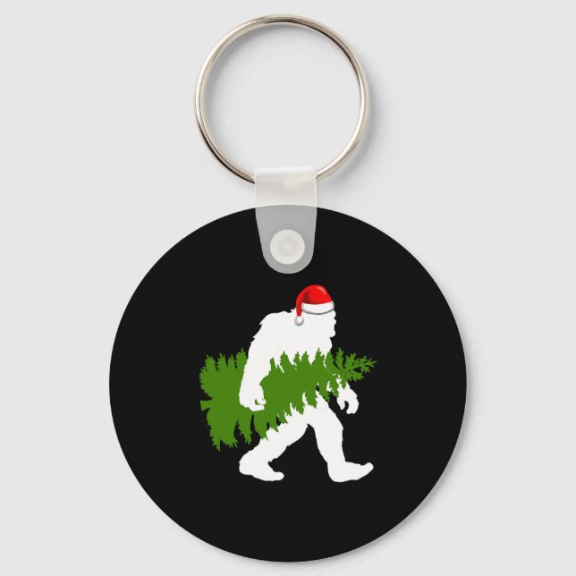 BigFoot Santa Claus Fun Christmas Gifts Key Ring (Front)