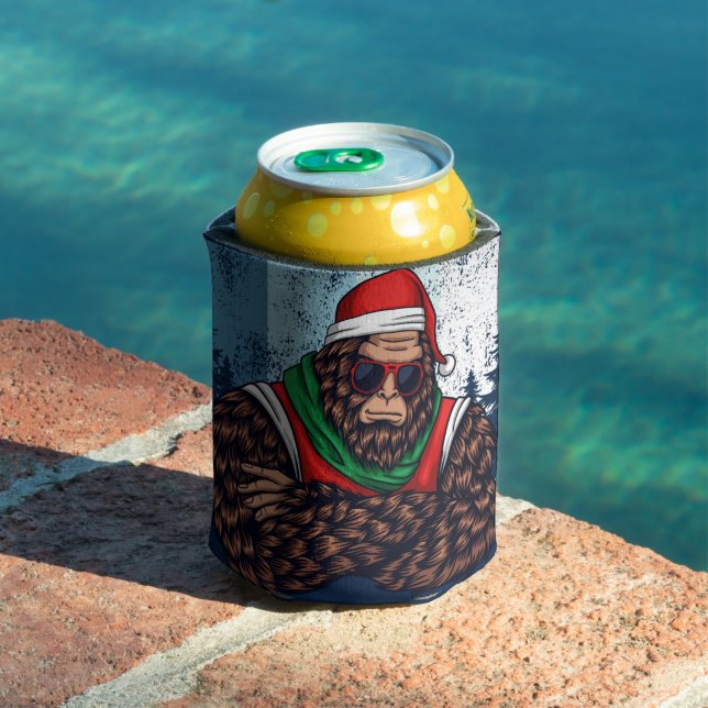 Bigfoot Santa Claus In The Forest Can Cooler (In Situ Pool)