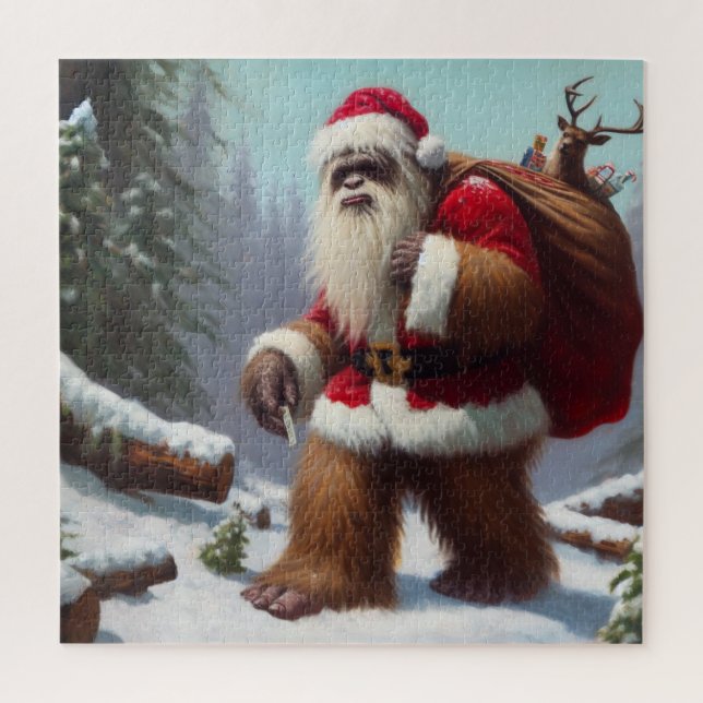 Bigfoot Santa Claus Jigsaw Puzzle (Vertical)