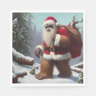 Bigfoot Santa Claus Napkin