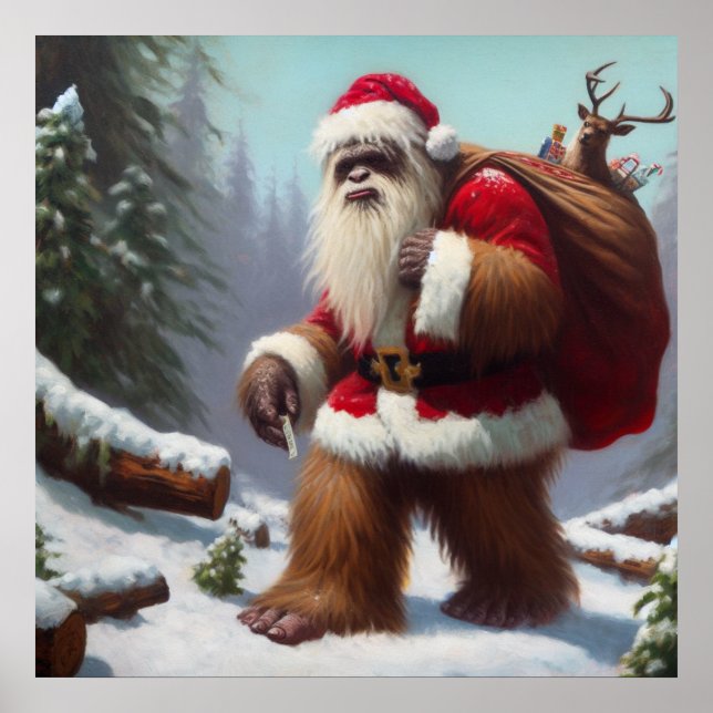 Bigfoot Santa Claus Poster (Front)