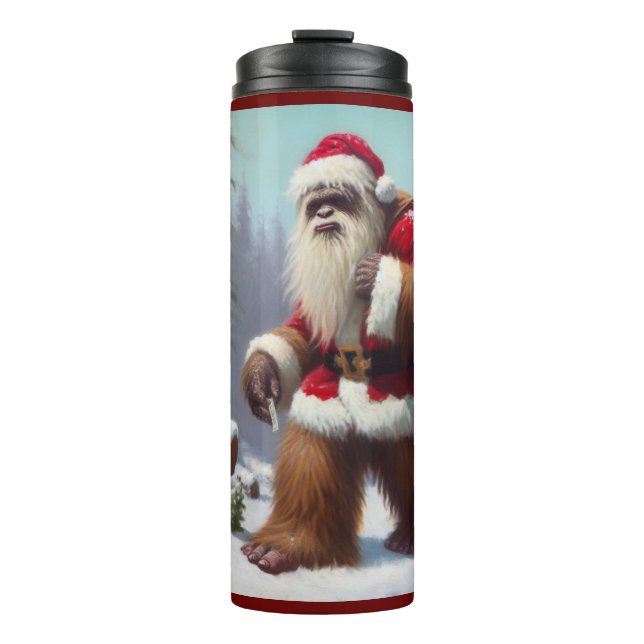 Bigfoot Santa Claus Thermal Tumbler (Front)