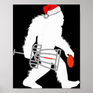Bigfoot Santa Disc Golf Christmas Disc Golfer Xmas Poster