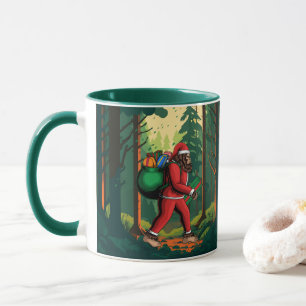 Bigfoot Santa Forest Delivering Presents Funny Mug