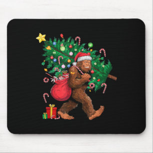 Bigfoot Santa Most Wonderful Christmas Tree Lights Mouse Mat