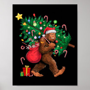 Bigfoot Santa Most Wonderful Christmas Tree Lights Poster