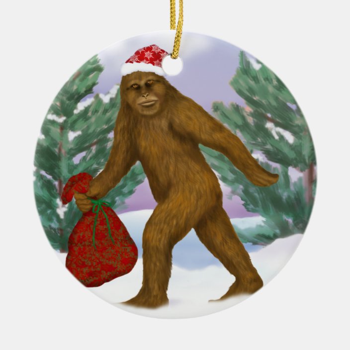 Bigfoot santa ornament  zazzlecouk Bigfoot santa ornament  zazzlecouk