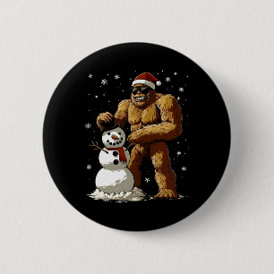 Bigfoot Santa Snowman Kids Boys Men Xmas Christmas 6 Cm Round Badge
