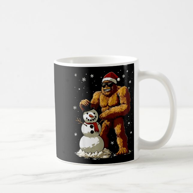 Bigfoot Santa Snowman Kids Boys Men Xmas Christmas Coffee Mug (Right)