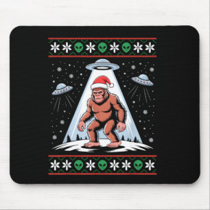 Bigfoot Santa Ufo Alien Funny Ugly Christmas Sweat Mouse Mat