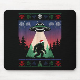 Bigfoot Santa Ufo Alien Funny Ugly Christmas Sweat Mouse Mat