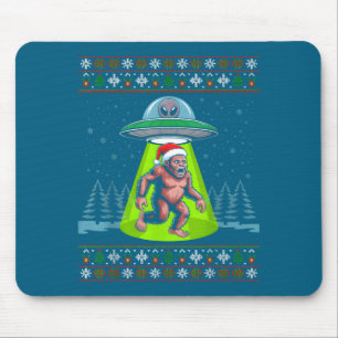 Bigfoot Santa Ufo Sasquatch Funny Ugly Christmas S Mouse Mat