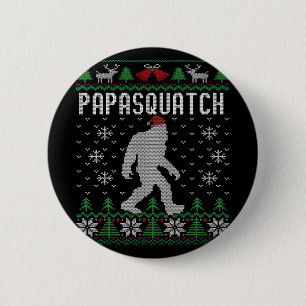 Bigfoot Santa Ugly Christmas Pajamas Dad 6 Cm Round Badge