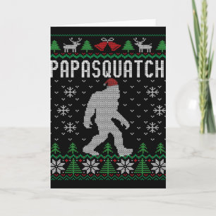 Bigfoot Santa Ugly Christmas Pajamas Dad Card