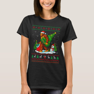 Bigfoot Santa Ugly Christmas Tree Funny Xmas Light T-Shirt