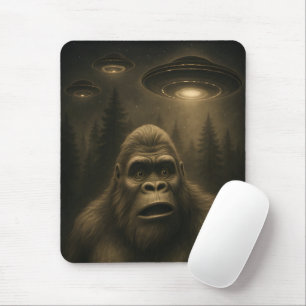 Bigfoot Sasquatch Alien UFO Funny Mouse Mat