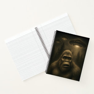 Bigfoot Sasquatch Alien UFO Funny Notebook