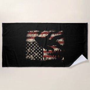 Bigfoot Sasquatch America Flag Patriotic Men Women Beach Towel