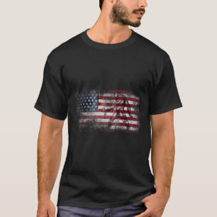 Bigfoot Sasquatch American Flag Funny Cute Gift T- T-Shirt