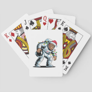 Bigfoot Sasquatch Astronaut Christmas 2026 Holiday Playing Cards