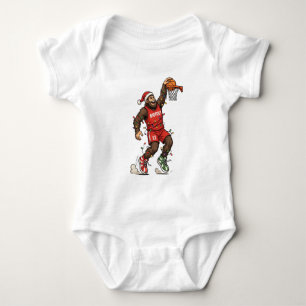 Bigfoot Sasquatch Basketball Christmas 2026 Holida Baby Bodysuit
