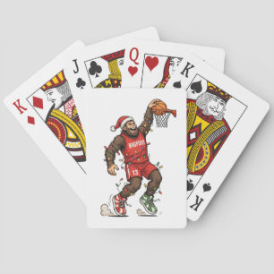 Bigfoot Sasquatch Basketball Christmas 2026 Holida Playing Cards