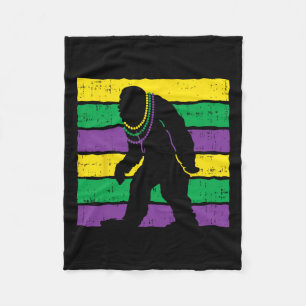 Bigfoot Sasquatch Beads Purple Green Yellow Funny Fleece Blanket