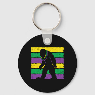 Bigfoot Sasquatch Beads Purple Green Yellow Funny Key Ring