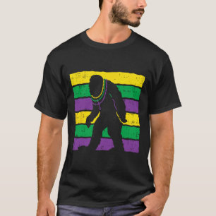 Bigfoot Sasquatch Beads Purple Green Yellow Funny T-Shirt