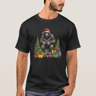 Bigfoot Sasquatch Big Foot with presents and chris T-Shirt