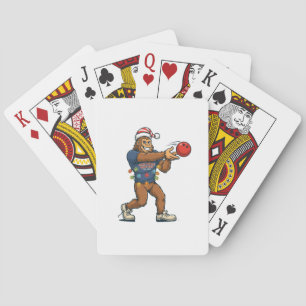 Bigfoot Sasquatch Bowling Funny Holiday Sports Playing Cards