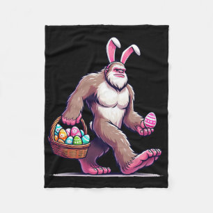 Bigfoot Sasquatch Bunny Easter Eggs Men Women Kids Fleece Blanket