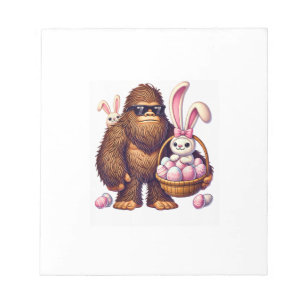 Bigfoot Sasquatch Bunny Easter Eggs Retro Men Boys Notepad