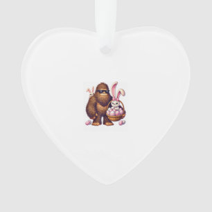Bigfoot Sasquatch Bunny Easter Eggs Retro Men Boys Ornament