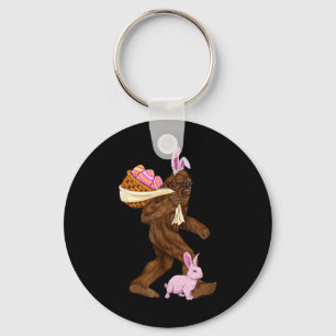 Bigfoot Sasquatch Bunny Easter Rabbit Bysket Hunti Key Ring