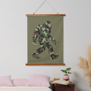 Bigfoot Sasquatch Camo      Hanging Tapestry