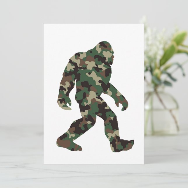 Bigfoot Sasquatch Camo    Invitation (Standing Front)